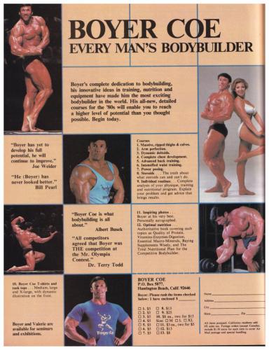 Every Man's Bodybuilder.  Boyer Coe Courses and Clothing.