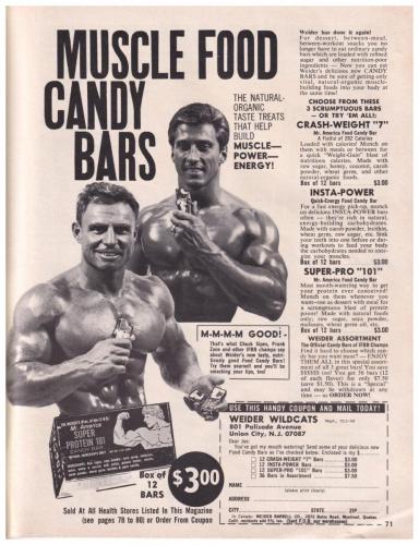 Weider Protein Candy Bars from the 1960's