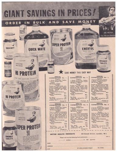 Weider always had a comprehensive food supplement product range.